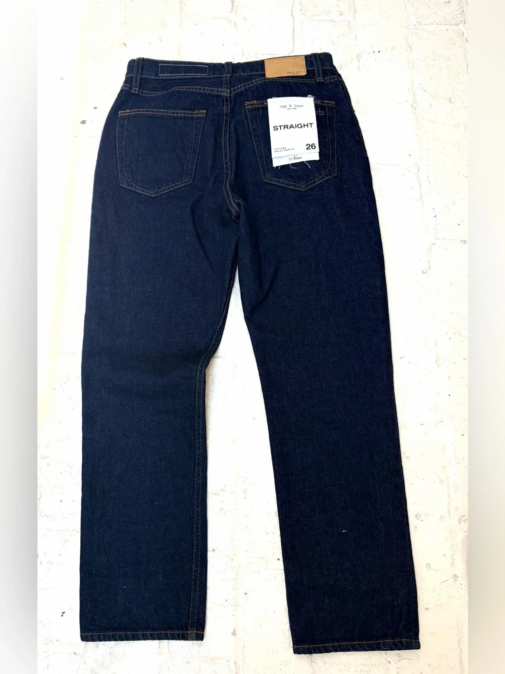 NWT! rag & bone Dark Indigo Nina High Rise Ankle Cigarette Straight Leg Jeans
